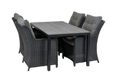 5-delige tuinset | 4 Dublin tuinstoelen | 160cm Cyprus tuintafel