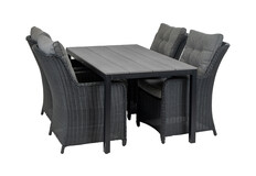 5-delige tuinset | 4 Dublin tuinstoelen | 160cm Cyprus tuintafel