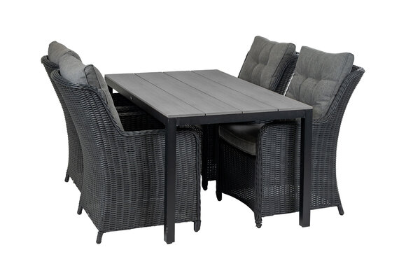 5-delige tuinset | 4 Dublin tuinstoelen (BL) | 160 Cyprus tuintafel (Grey)