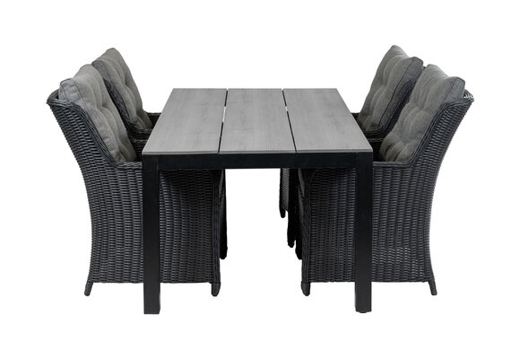 5-delige tuinset | 4 Dublin tuinstoelen (BL) | 180 Cyprus tuintafel (Grey)