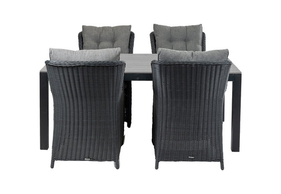 5-delige tuinset | 4 Dublin tuinstoelen (BL) | 180 Cyprus tuintafel (Grey)