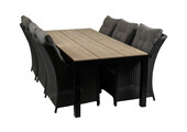 7-delige tuinset | 6 Dublin tuinstoelen | 225cm Cyprus tuintafel
