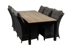 7-delige tuinset | 6 Dublin tuinstoelen | 225cm Cyprus tuintafel