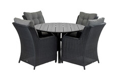 5-delige ronde tuinset | 4 Dublin tuinstoelen  | ⌀120cm Cyprus tuintafel