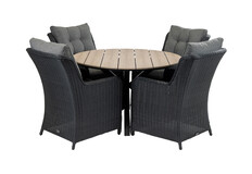 5-delige ronde tuinset | 4 Dublin tuinstoelen  | ⌀120cm Cyprus tuintafel