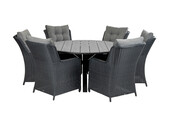 7-delige ronde tuinset | 6 Dublin tuinstoelen | ⌀150cm Cyprus tuintafel