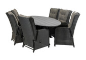 7-delige tuinset | 6 Dublin verstelbare stoelen | 220cm ovale Cyprus tuintafel