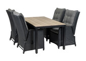 5-delige tuinset | 4 Dublin verstelbare stoelen (BL) | 160 of 180cm Cyprus tuintafel