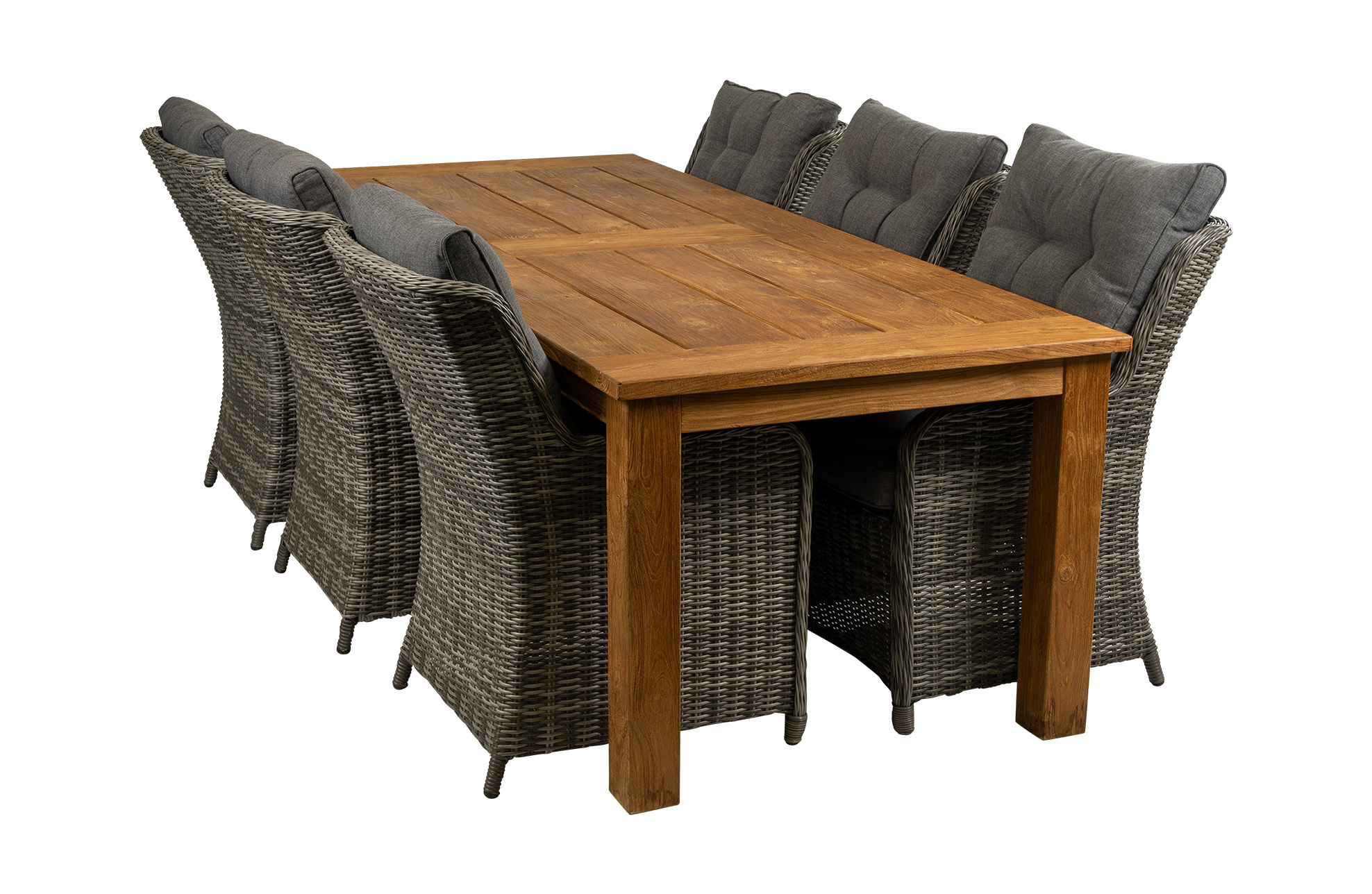 4 Seizoenen Tuinmeubelen 7-delige tuinset | 6 Dublin tuinstoelen (AG) | 240cm Ayra tuintafel (Teak)