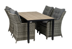 5-delige tuinset | 4 Dublin tuinstoelen (AG) | 160 of 180cm Cyprus tuintafel