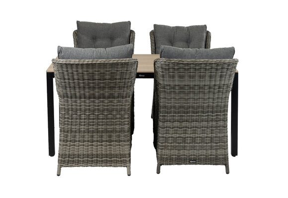 5-delige tuinset | 4 Dublin tuinstoelen (AG) | 160 of 180cm Cyprus tuintafel (Wood)