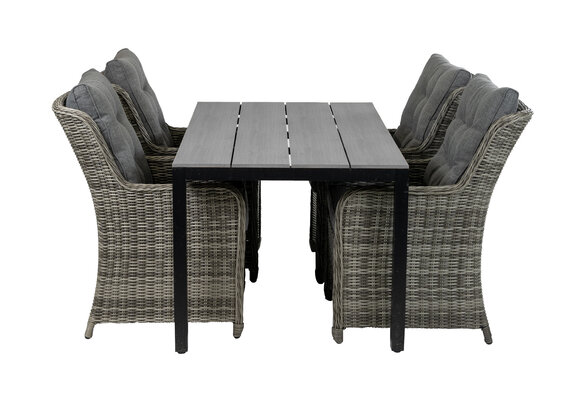 5-delige tuinset | 4 Dublin tuinstoelen (AG) | 160 of 180cm Cyprus tuintafel (Grey)
