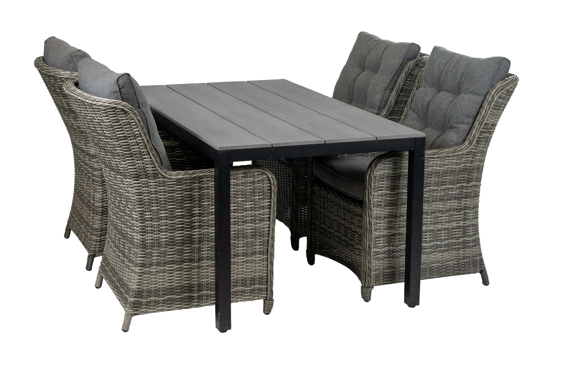 4 Seizoenen Tuinmeubelen 5-delige tuinset | 4 Dublin tuinstoelen (AG) | 160 of 180cm Cyprus tuintafel (Grey)