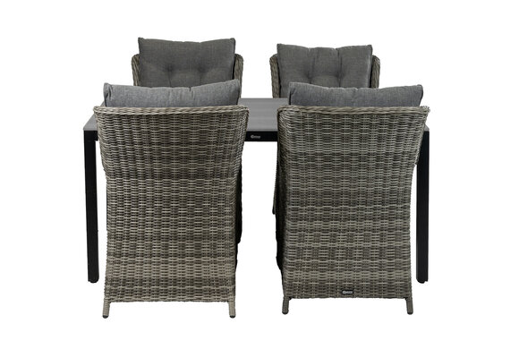 5-delige tuinset | 4 Dublin tuinstoelen (AG) | 160 of 180cm Cyprus tuintafel (Grey)