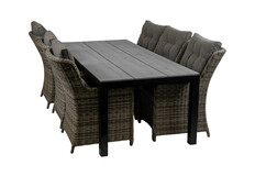 7-delige tuinset | 6 Dublin tuinstoelen | 225cm Cyprus tuintafel