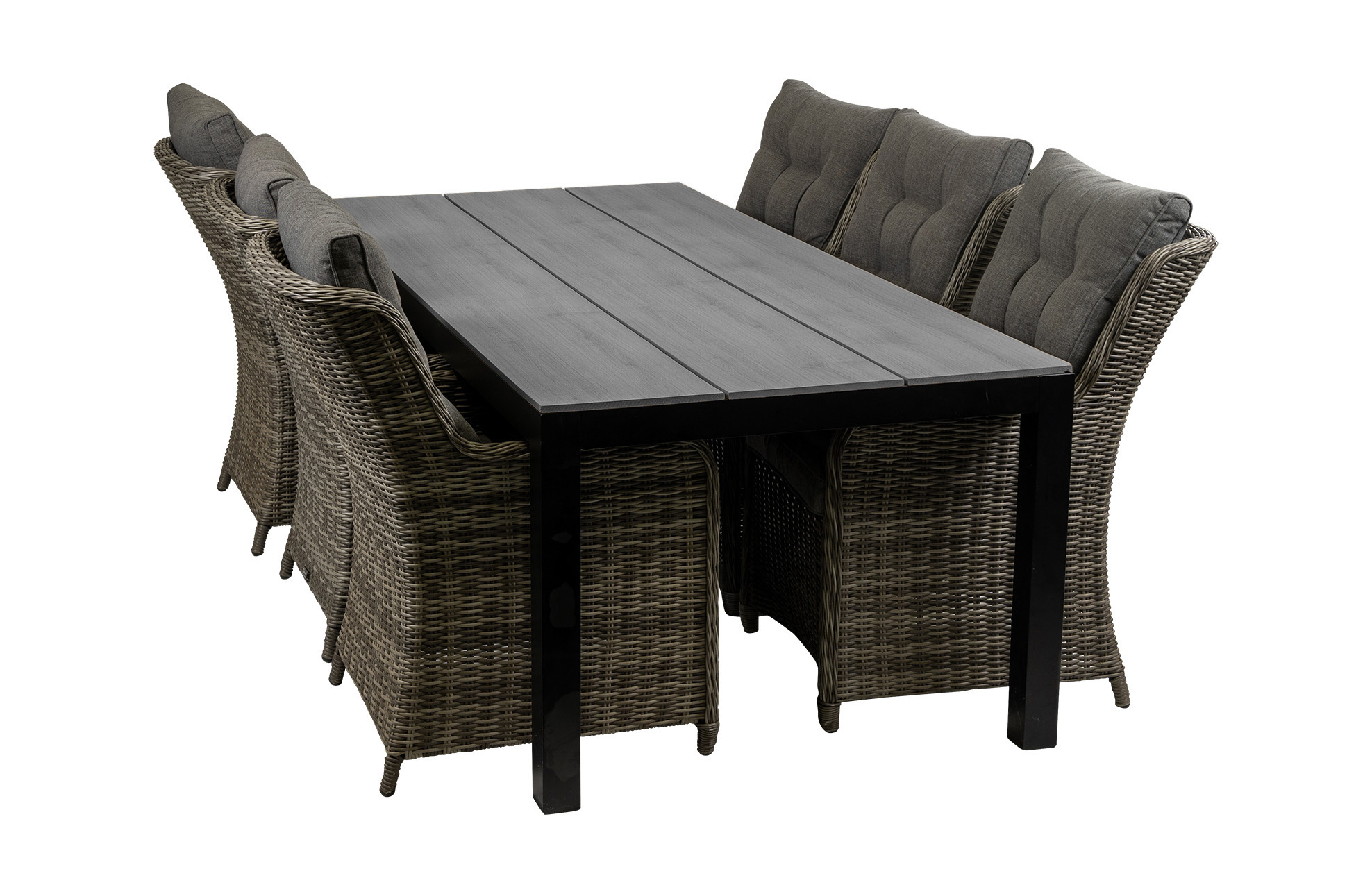 4 Seizoenen Tuinmeubelen 7-delige tuinset | 6 Dublin tuinstoelen (AG) | 225cm Cyprus tuintafel (Grey)