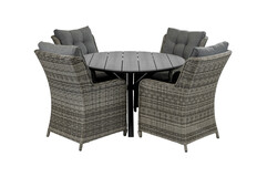 5-delige ronde tuinset | 4 Dublin tuinstoelen | ⌀120cm Cyprus tuintafel