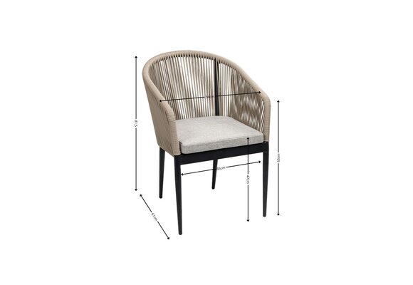 Stapelbare tuinstoel Sluis | Black & Off Sand