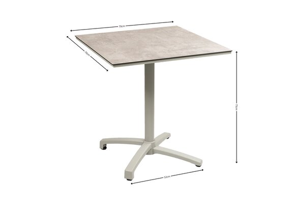 Inklapbare terrastafel Gent 70x70cm | Sand & Brown