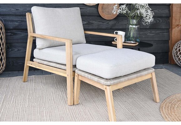 4x Loungestoel Felline + Loungetafel Felline | 120x60cm | Acaciahout