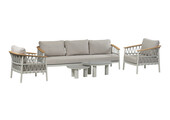 Stoel-Bank Loungeset Capri | 3-persoonsbank | Naturel