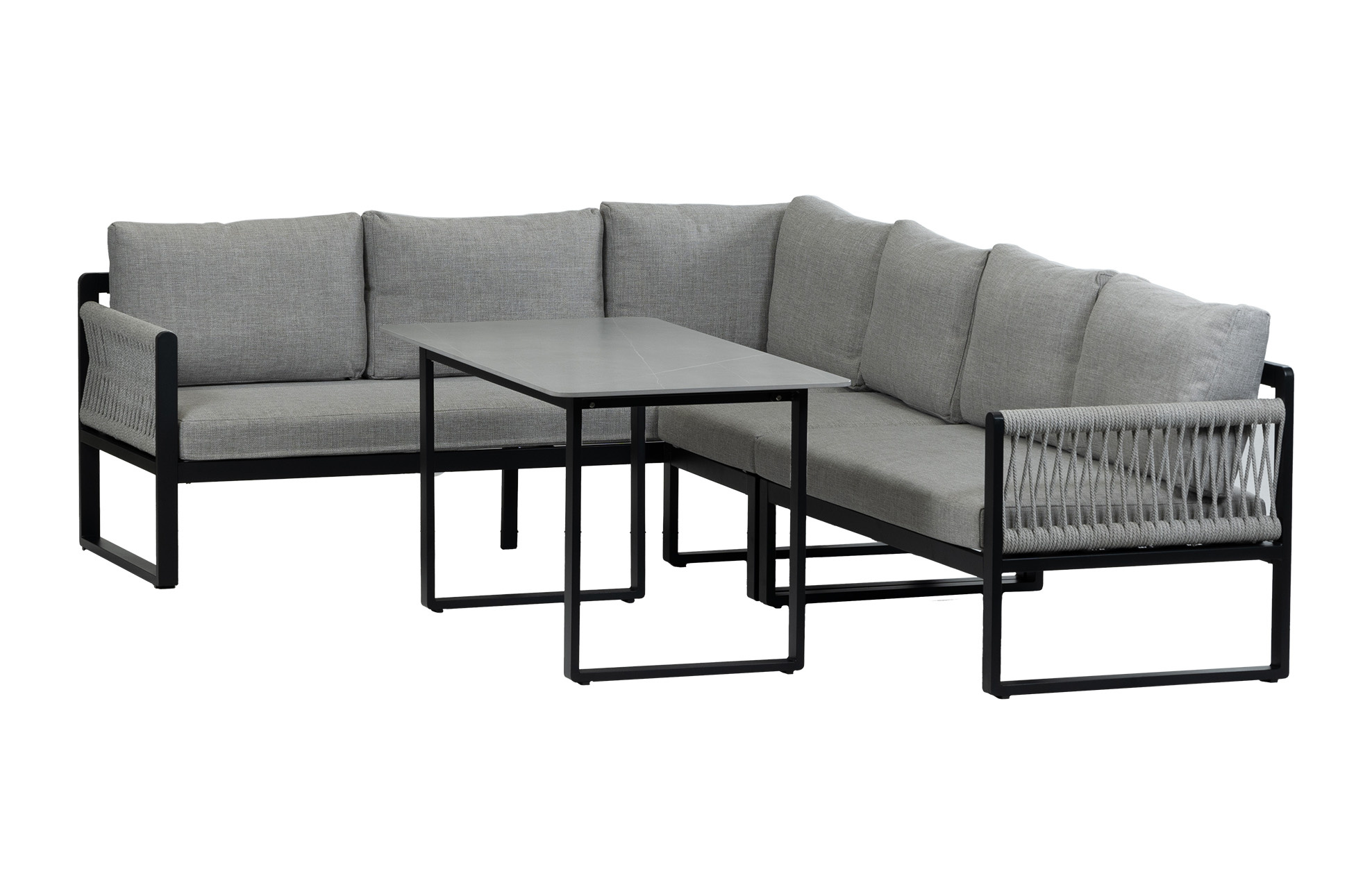 Normin Hoek Lounge Dining set Reims | Links | Black & Off Sand