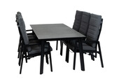 7-delige tuinset | 6 verstelbare Berlijn tuinstoelen | Tuintafel Malta 220x100cm