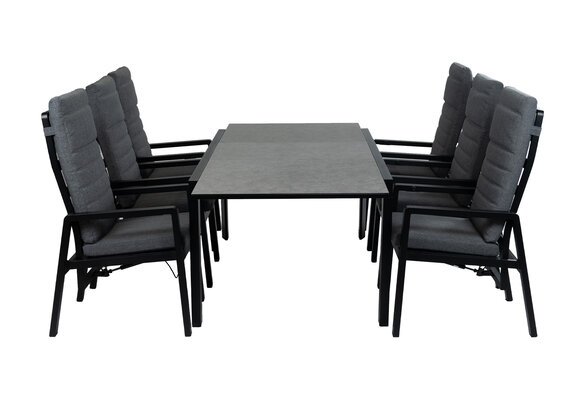 7-delige tuinset | 6 verstelbare Berlijn stoelen  | Uitschuifbare tuintafel Mallorca  180/240x100 cm