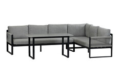 Hoek Lounge Dining set Reims | Rechts | Black