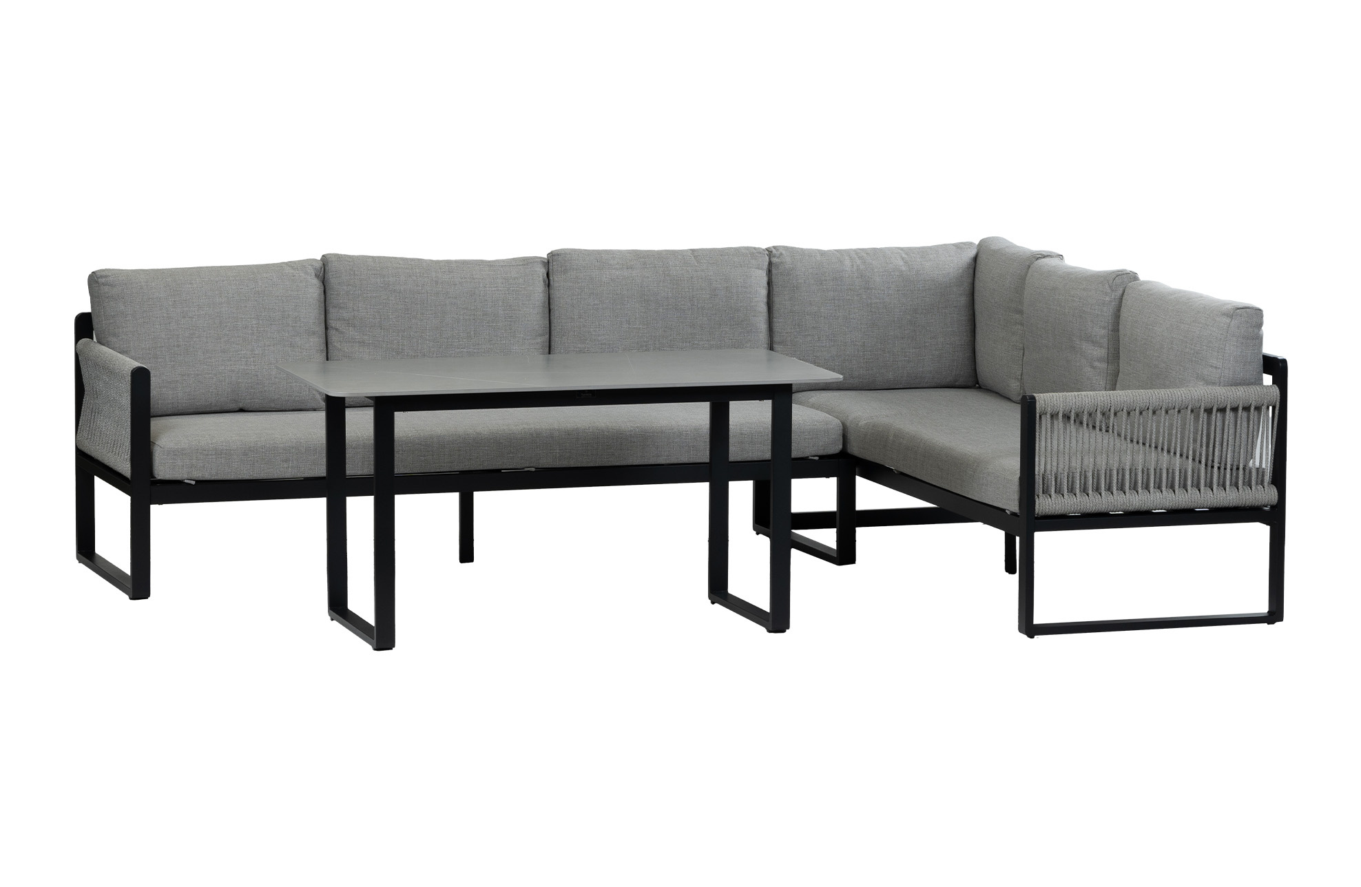 Normin Hoek Lounge Dining set Reims | Rechts | Black &  Off Sand