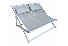 2-persoons Strandstoel Durham | Fossil Grey | Acacia | Eurofar