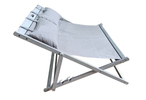 2-persoons Strandstoel Durham | Fossil Grey | Acacia | Eurofar