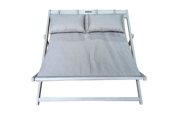 2-persoons Strandstoel Durham | Fossil Grey | Acacia | Eurofar