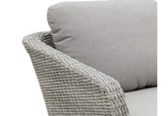 Hoek Loungeset Mira | 3-delig | White Grey | Acacia & Wicker | Eurofar