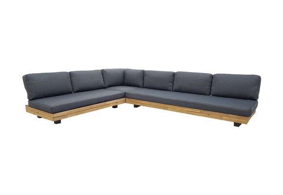 Hoek Loungeset Los Angeles | 3-delig | Dark Grey | Acacia | Eurofar