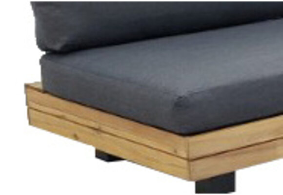 Hoek Loungeset Los Angeles | 3-delig | Dark Grey | Acacia | Eurofar