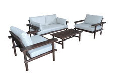 Stoel-Bank Loungeset Laruna | 4-delig | Acacia en Sand | Eurofar