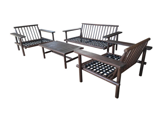 Stoel-Bank Loungeset Laruna | 4-delig | Acacia en Sand | Eurofar