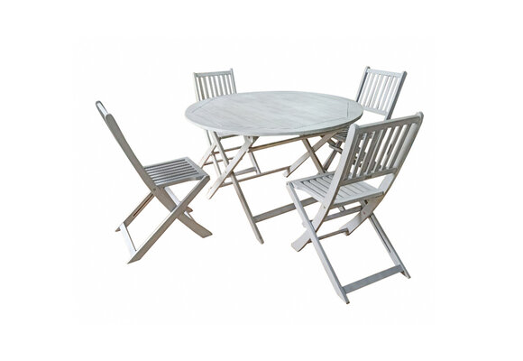 Ronde tuinset Ravello | 5-delig | Fossil Grey | Acacia | Eurofar