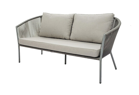 Stoel-Bank Loungeset Reims | 4-delig | Light Grey | Acacia & Rope | Eurofar