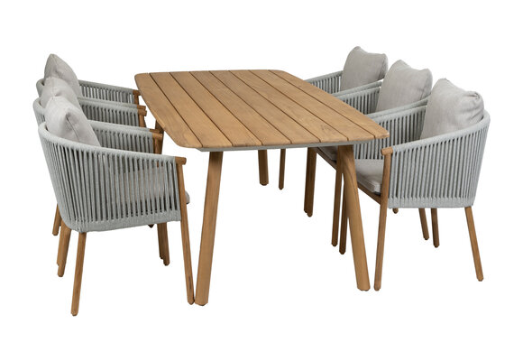 7-delige tuinset Es Vedra | 6 Es Vedra tuinstoelen | Tuintafel Es Vedra 220x100cm