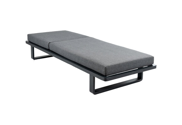 Ligbed Sint Maarten | met kussen | Black | Aluminium & Textileen