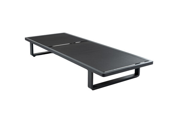 Ligbed Sint Maarten | met kussen | Black | Aluminium & Textileen