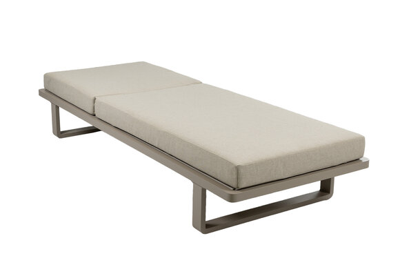 Ligbed Sint Maarten | met kussen | Champagne | Aluminium & Textileen