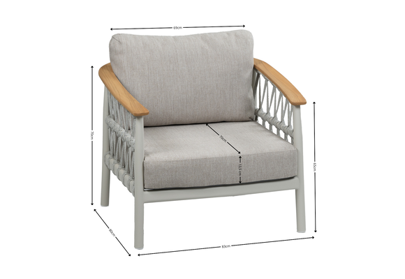 Stoel-Bank Loungeset Capri | 3-persoonsbank | Naturel