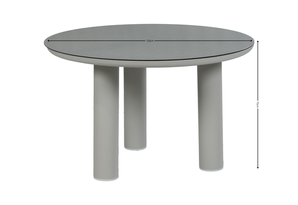 5-delige ronde tuinset Porto | 4 Porto tuinstoelen | Tuintafel Porto ø120cm | Naturel