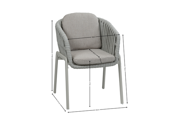 5-delige ronde tuinset Porto | 4 Porto tuinstoelen | Tuintafel Porto ø120cm | Naturel