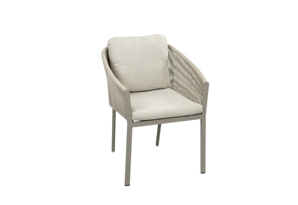 7-delige tuinset | 6 Elvira tuinstoelen (Camel) | Tuintafel Rock 235x100cm (Beton)