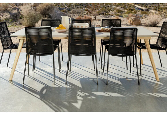 Stapelbare Tuinstoel Novara | Black | Rope | Eurofar