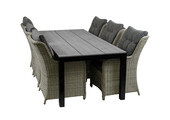 7-delige tuinset | 6 Dublin tuinstoelen | 225cm Cyprus tuintafel